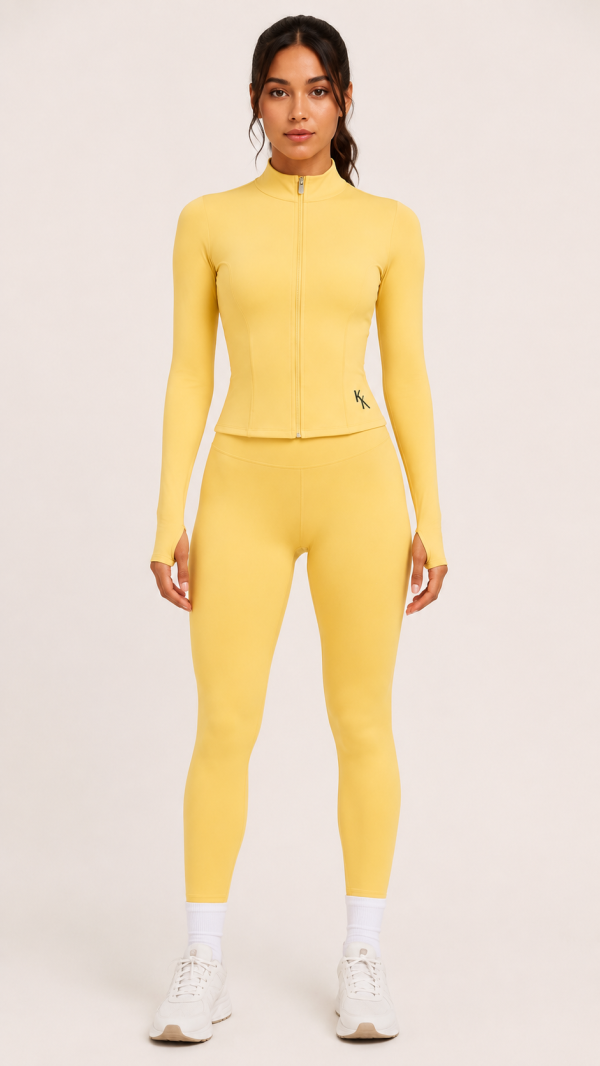 Butter Golden Mock-Neck Jacket & Leggings Set