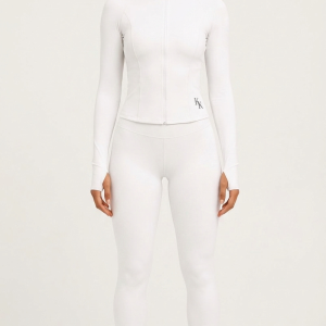 Arctic White Mock-Neck Jacket & Leggings Set