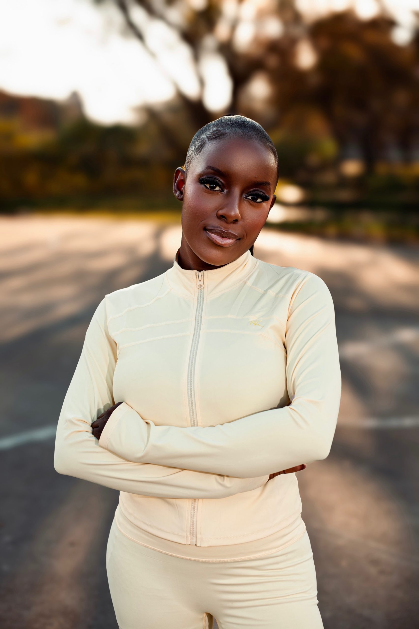 Butter Yellow Mock-Neck Jacket & Leggings Set - Image 2