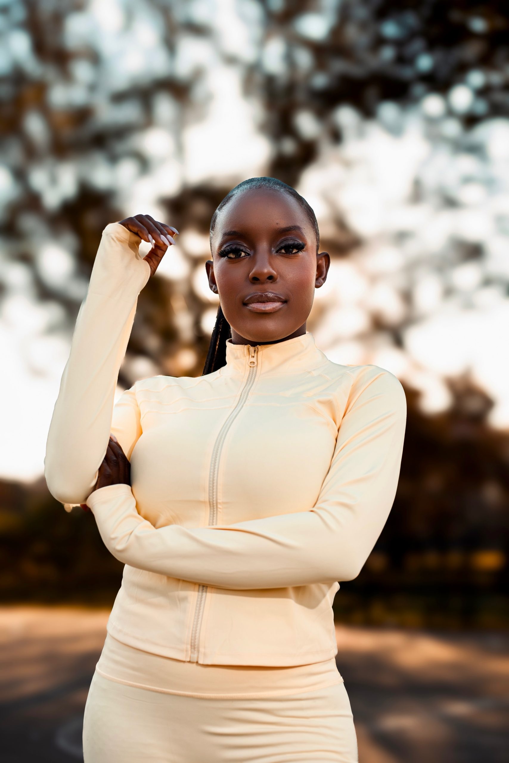 Butter Yellow Mock-Neck Jacket & Leggings Set - Image 3